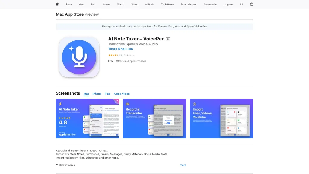 VoicePen App website