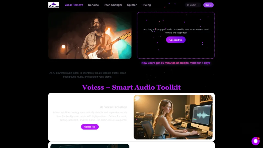 voicss AI tool screenshot