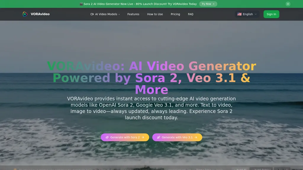 VORA video AI tool screenshot