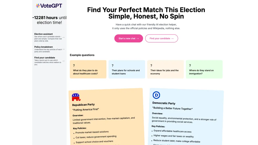 VoteGPT AI tool screenshot