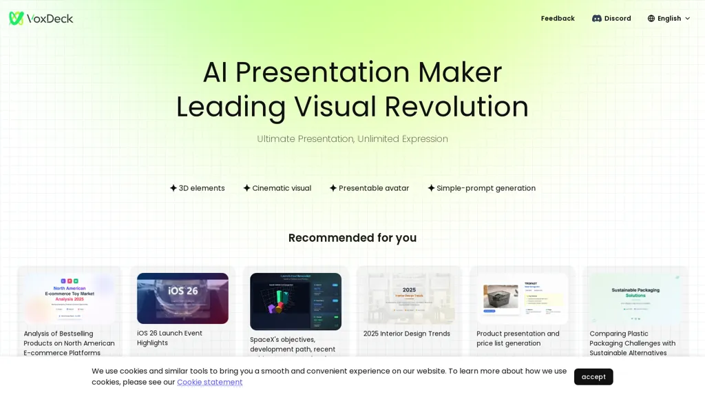 VoxDeck.ai AI tool screenshot