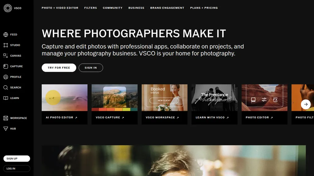 VSCO AI tool screenshot