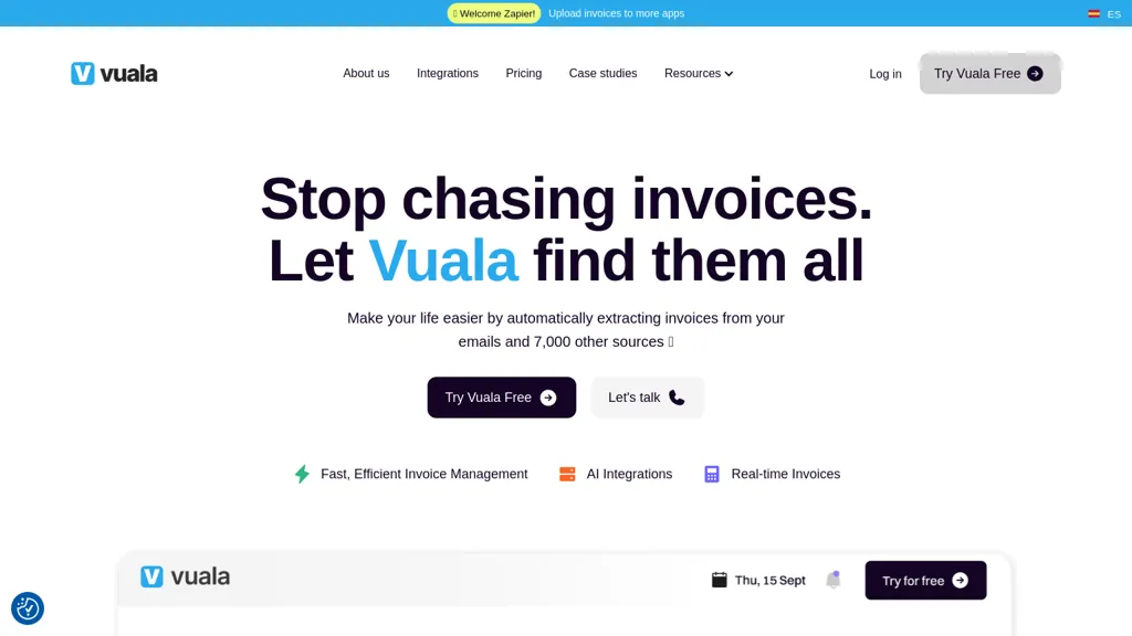 Vuala 1.0 website