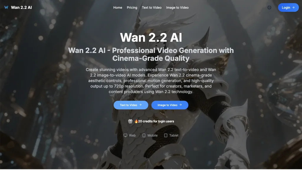 Wan 2.2 AI website