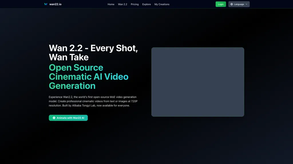wan 2.2.io AI tool screenshot