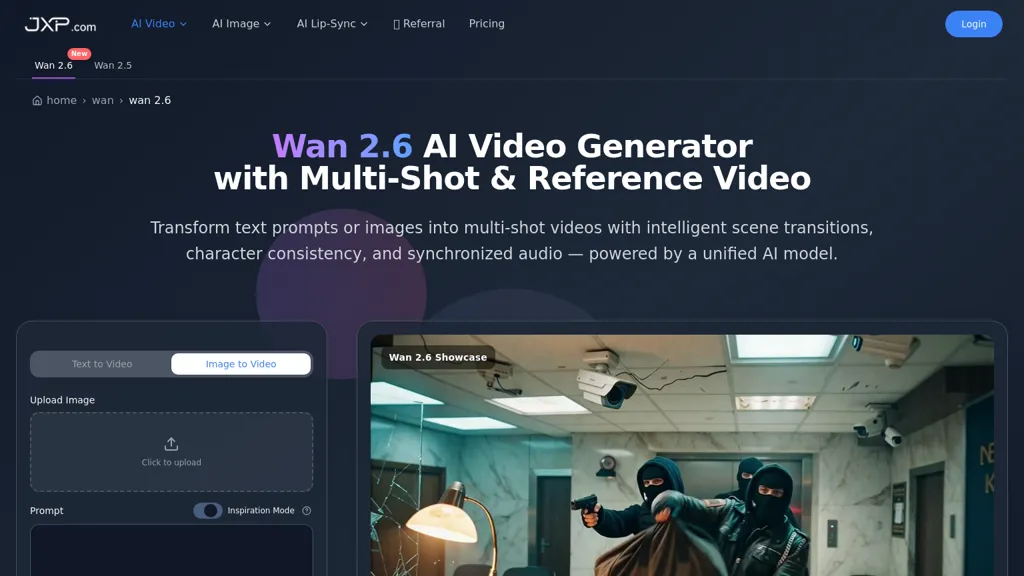 Wan 2.6 - JXP AI tool screenshot