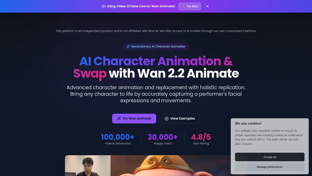 Wan Animate AI tool screenshot