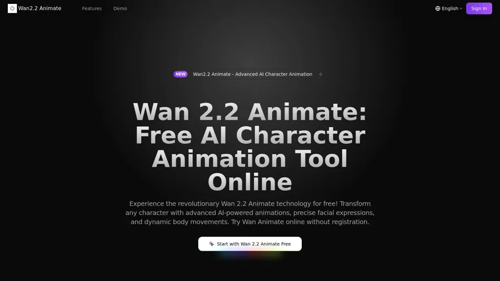 Wan2.2 animate AI tool screenshot