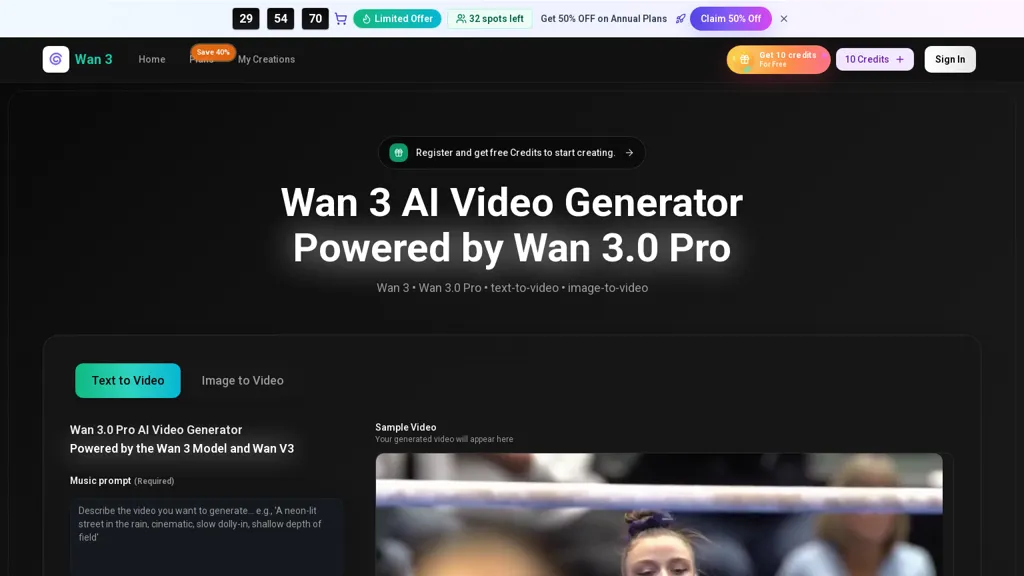 Wan3ai.app AI tool screenshot