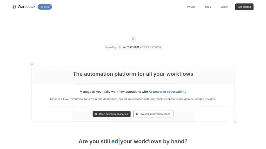Warestack website
