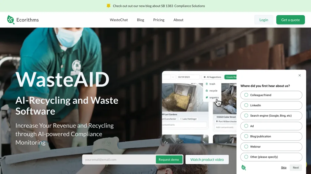 WasteAID website