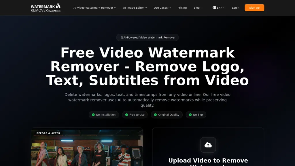 Video Water Mark Remover AI tool screenshot
