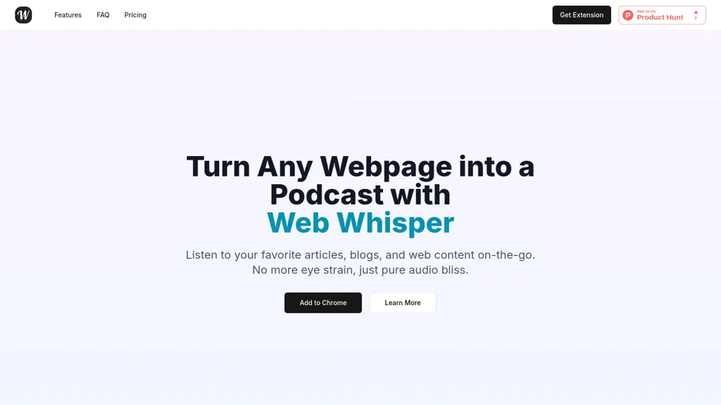 Web Whisper AI tool screenshot