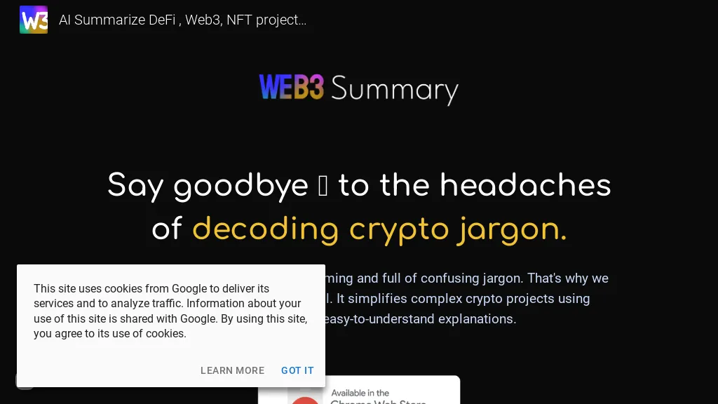 Web3 Summary website