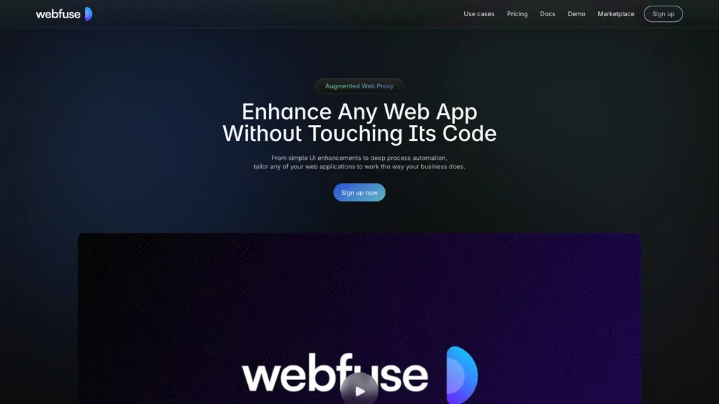 Webfuse AI tool screenshot