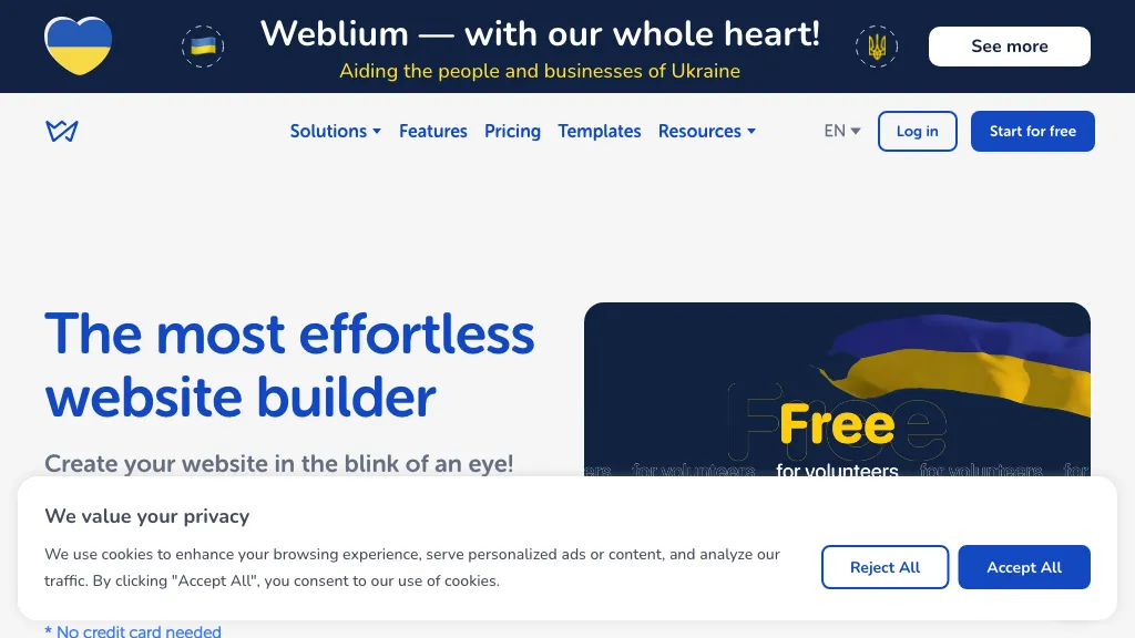 Weblium website