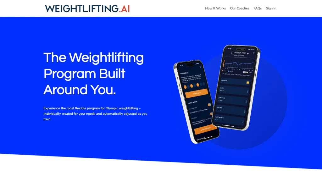 Weightlifting.AI website