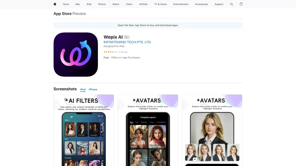 Wepix AI tool screenshot