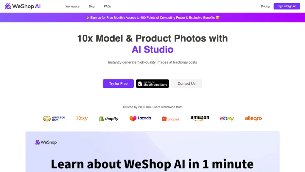 WeShop website