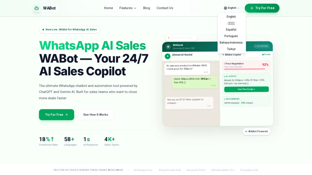 WhatsApp AI Sales AI tool screenshot