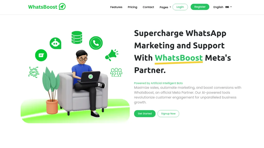 WhatsBoost website