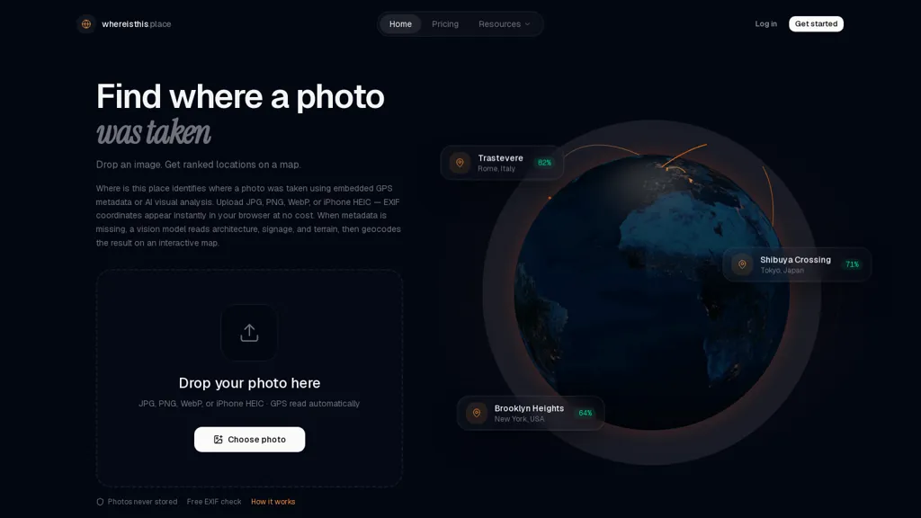 whereisthis.place AI tool screenshot