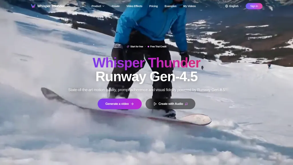 Whisper Thunder AI tool screenshot