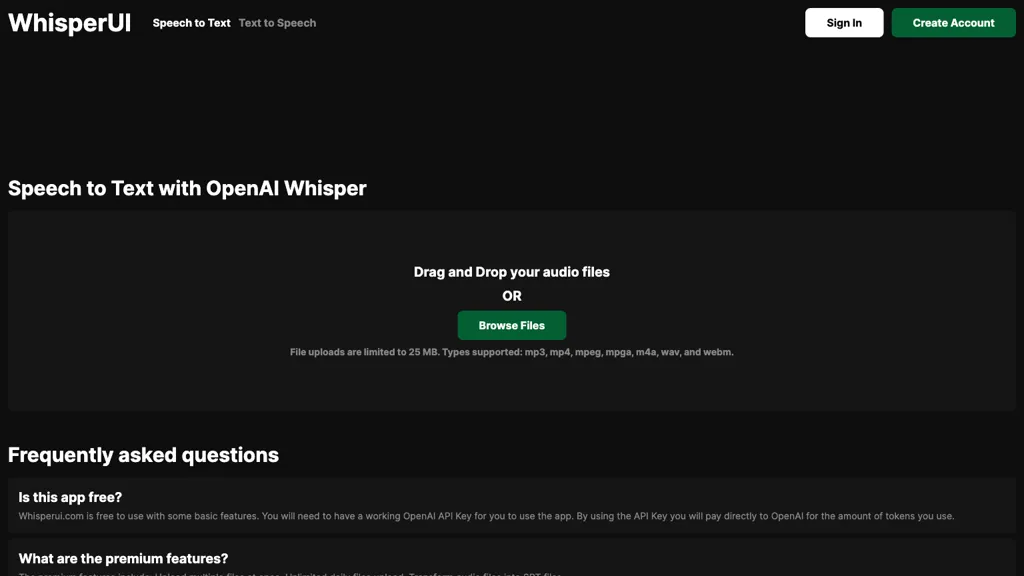 WhisperUI website