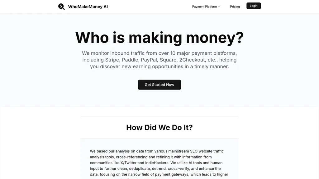 WhoMakeMoney AI website