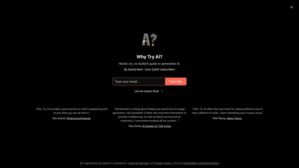 Why Try AI website