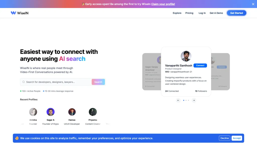 WiseIN AI tool screenshot