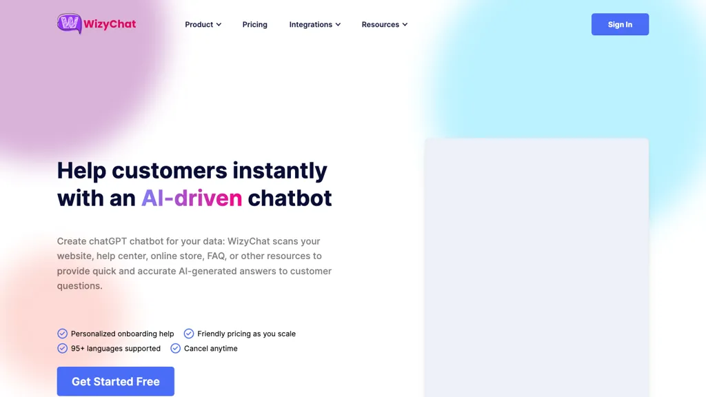 WizyChat website