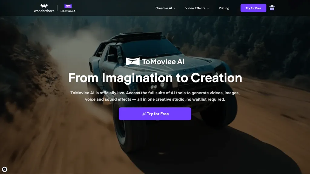 WonderShare ToMoviee AI AI tool screenshot