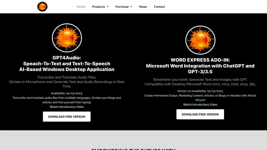 Word Express website