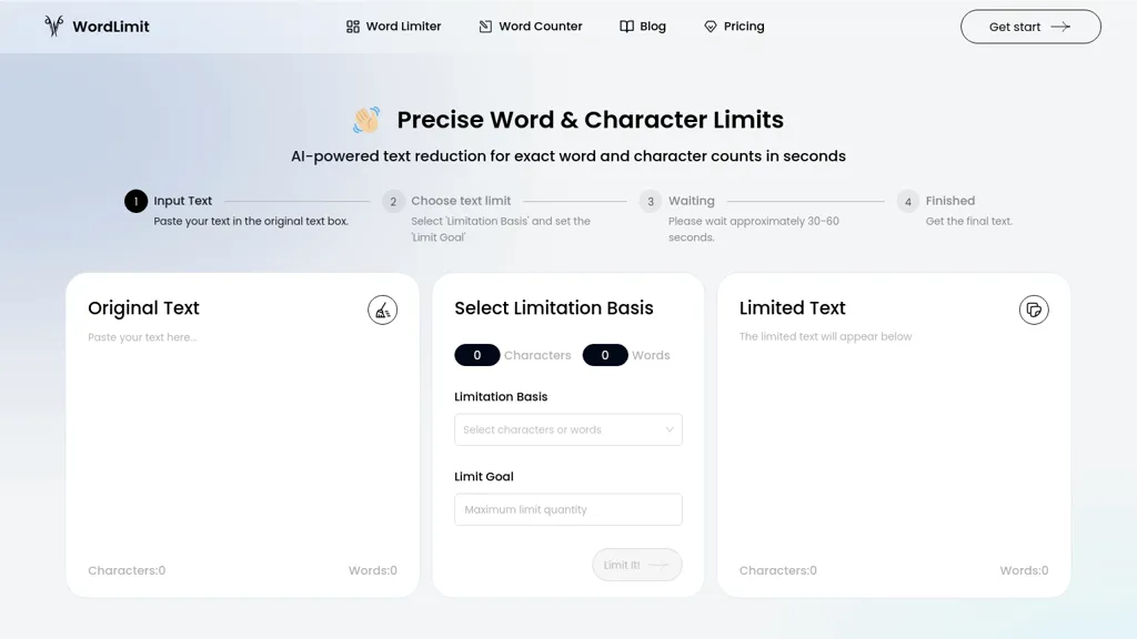 WordLimit AI website