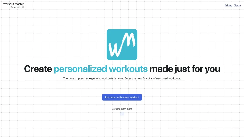 Workout Master website