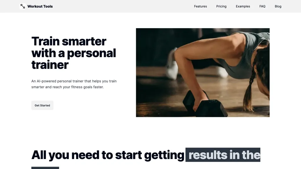 Workout Tools website