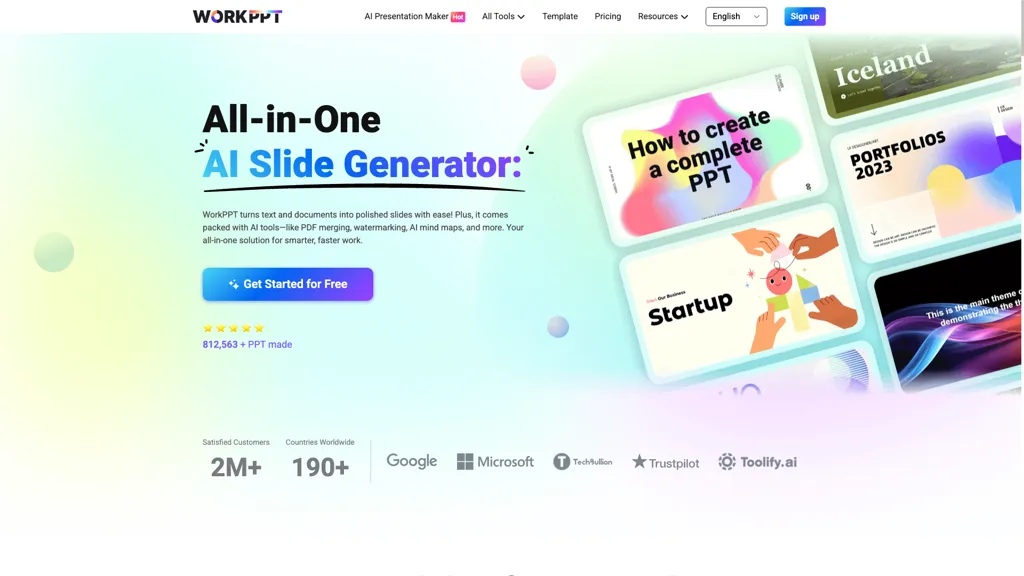 WorkPPT AI tool screenshot