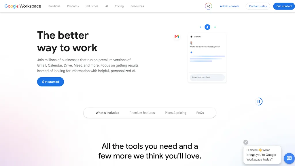 Google Workspace AI tool screenshot