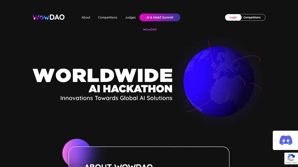 Worldwide AI Hackathon website