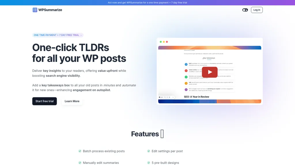 WPSummarize website