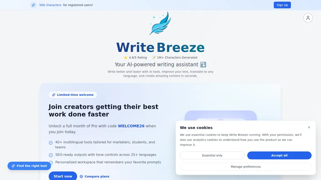Write Breeze alternatives and competitors