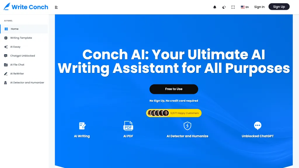 Write Conch AI website