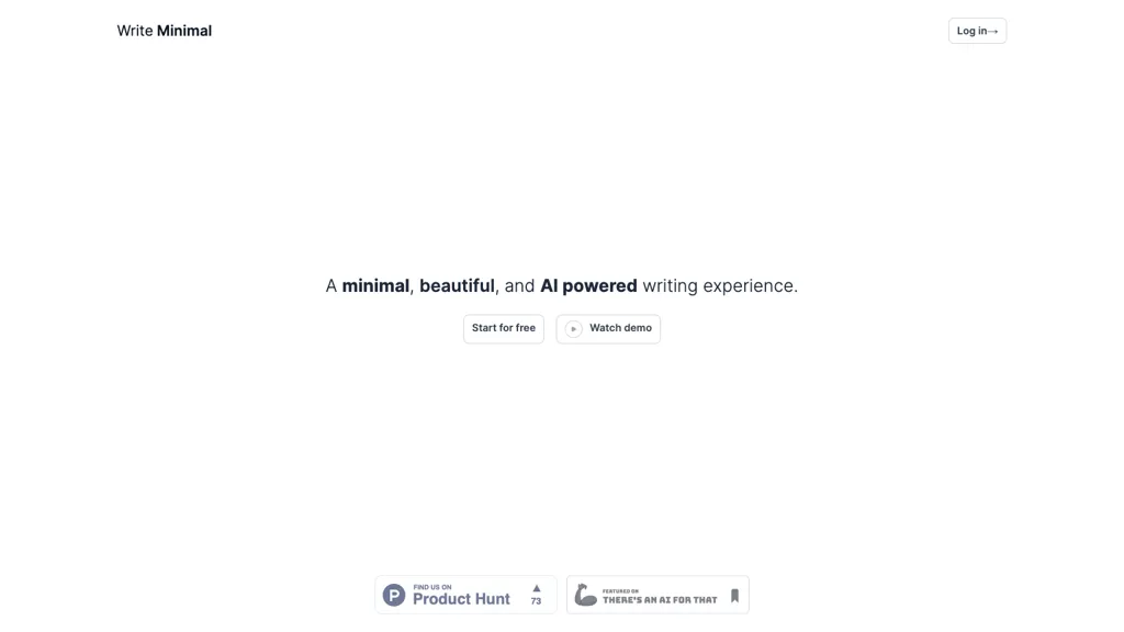 Write Minimal website