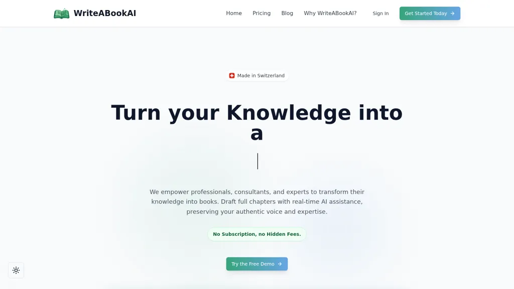 WriteABookAI AI tool screenshot