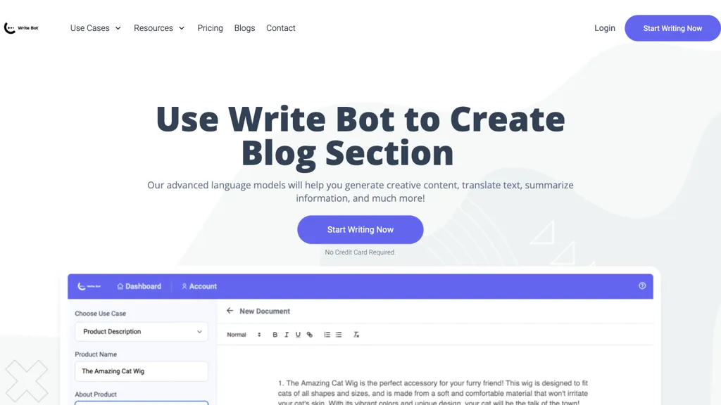 Writebot website