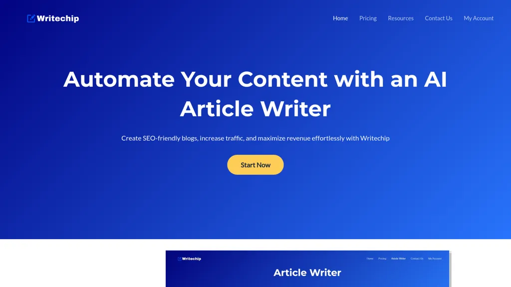 Writechip AI tool screenshot