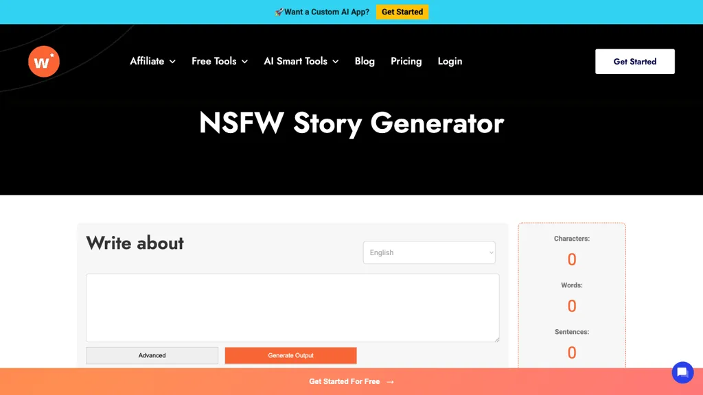 Writecream NSFW story generator website