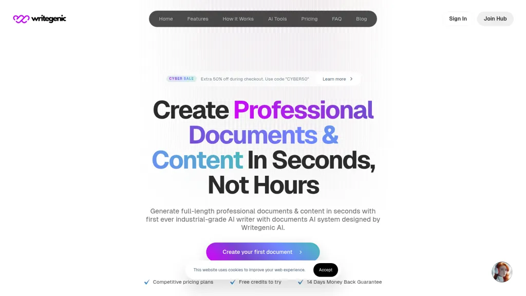 Writegenic AI AI tool screenshot