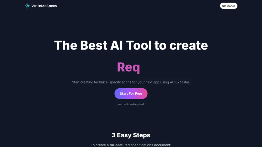 Writemespecs.com website